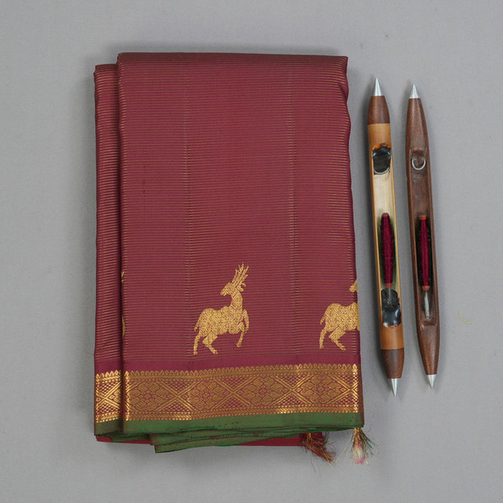 Hayagrivas Handloom Maroon Kanjivaram Silk Saree KSBE4H13-4