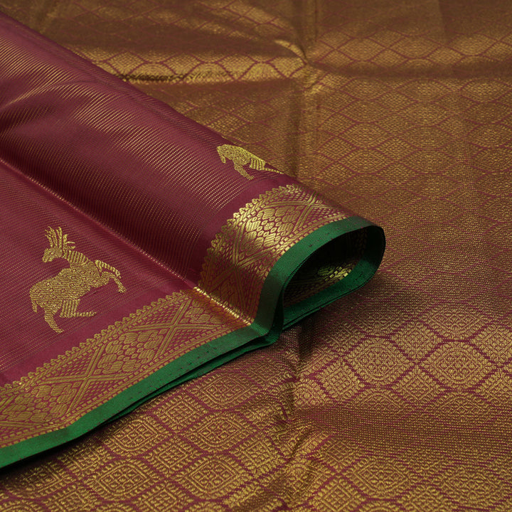 Hayagrivas Handloom Maroon Kanjivaram Silk Saree KSBE4H13-4