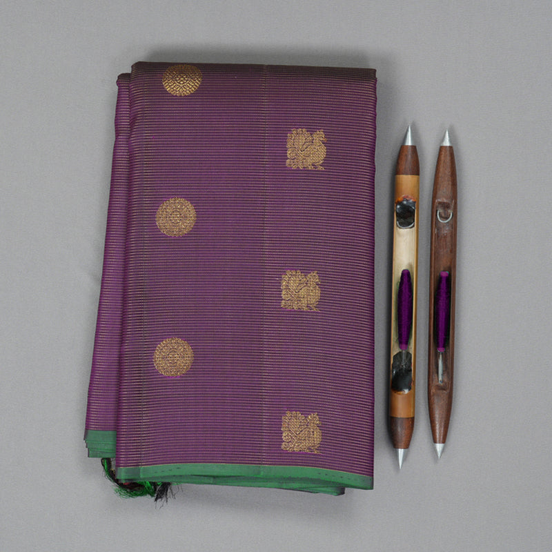 Hayagrivas Handloom Purple Kanjivaram Silk Saree KSBE4H14-1