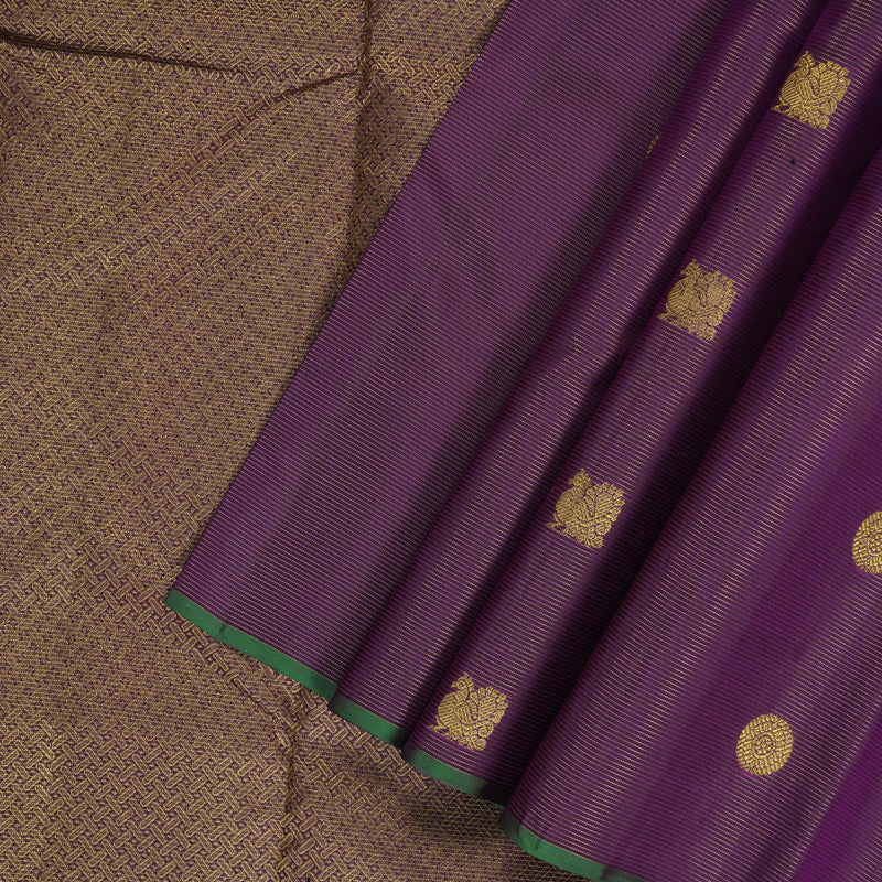 Hayagrivas Handloom Purple Kanjivaram Silk Saree KSBE4H14-1