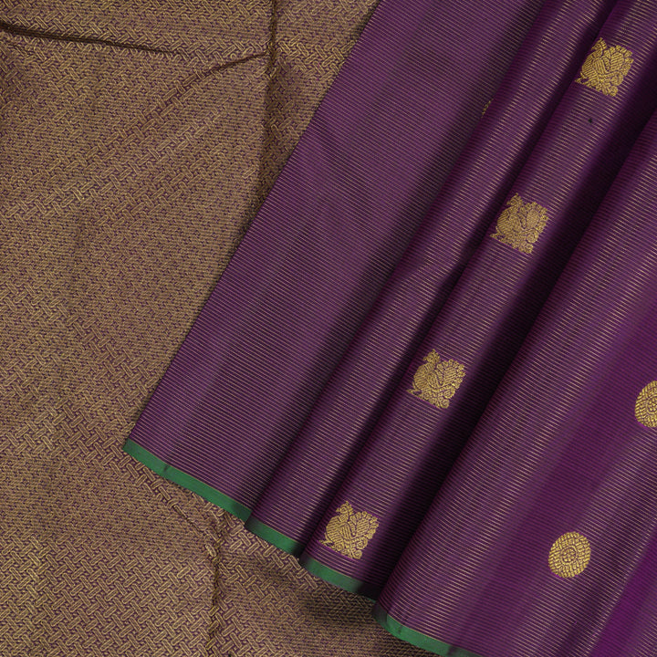 Hayagrivas Handloom Purple Kanjivaram Silk Saree KSBE4H14-1