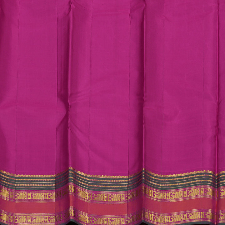 Hayagrivas Handloom Violet Kanjivaram Silk Saree with Rani Pink Border KSBE4H19-2