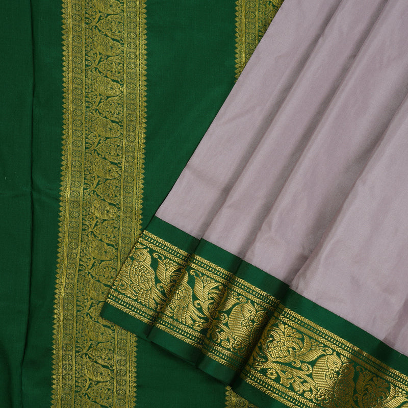 Hayagrivas Handloom Dusky Lilac Ten Yards Silk Madisar Saree KSBE59K1-1
