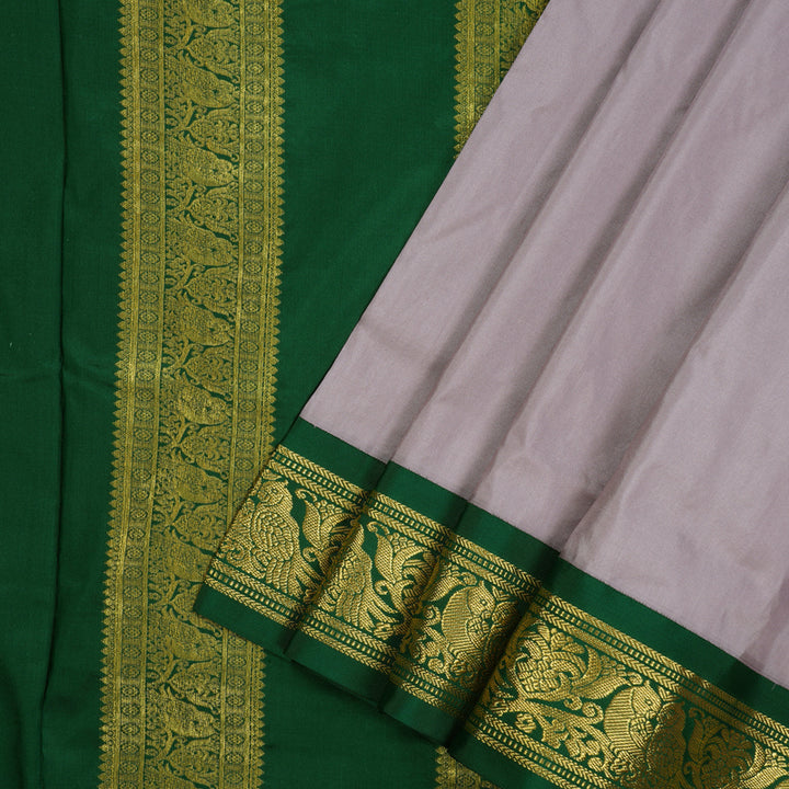 Hayagrivas Handloom Dusky Lilac Ten Yards Silk Madisar Saree KSBE59K1-1