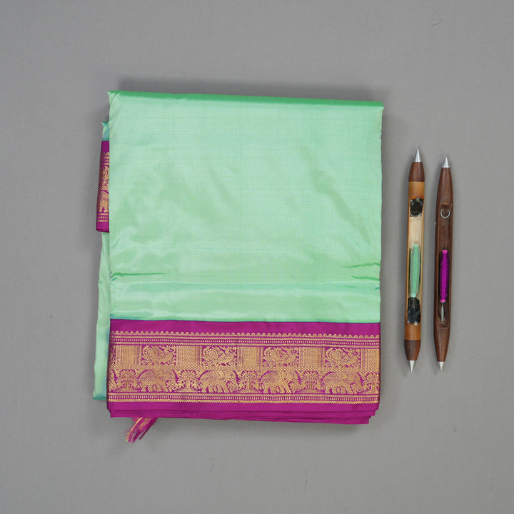 Hayagrivas Handloom Pastel Green Ten Yards Silk Madisar KSBE59K1-23