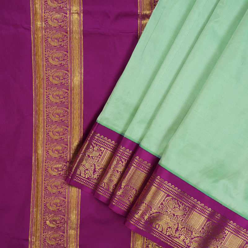 Hayagrivas Handloom Pastel Green Ten Yards Silk Madisar KSBE59K1-23