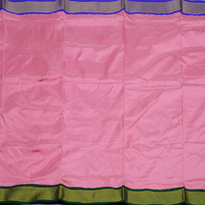 Hayagrivas Handloom Rose Pink Ten Yards Silk Saree with Ganga Jamuna Border KSBE59K1-7