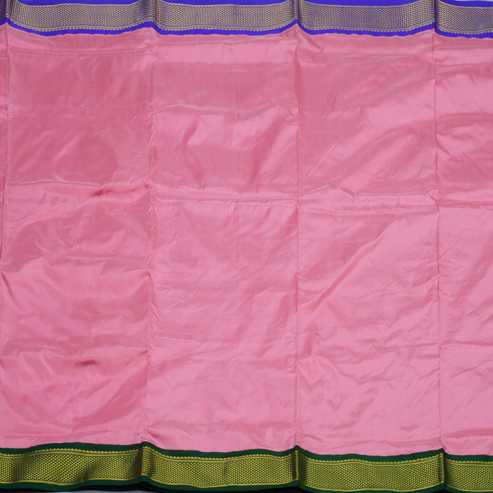 Hayagrivas Handloom Rose Pink Ten Yards Silk Saree with Ganga Jamuna Border KSBE59K1-7