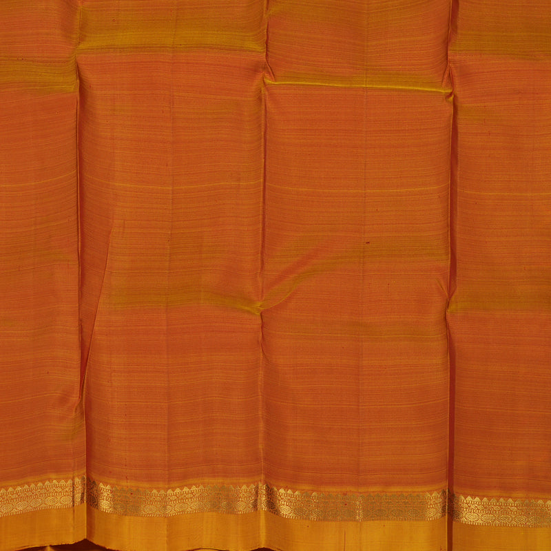 Hayagrivas Handloom Red Kanjivaram Silk Saree Golden Orange border KSBE5H1-14