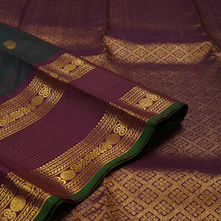 Hayagrivas Handloom Deep Manthalir Kanjivaram Silk Saree with Violet border KSBE5H10-3