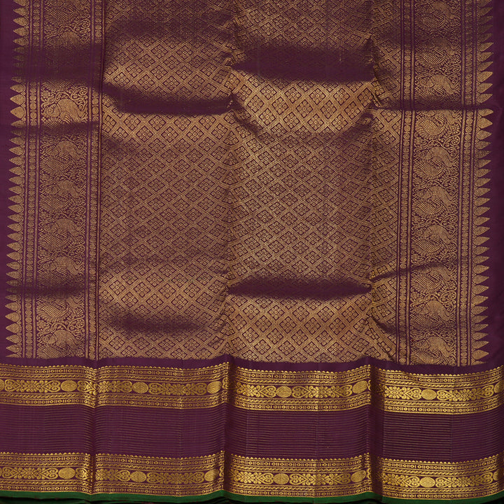Hayagrivas Handloom Deep Manthalir Kanjivaram Silk Saree with Violet border KSBE5H10-3