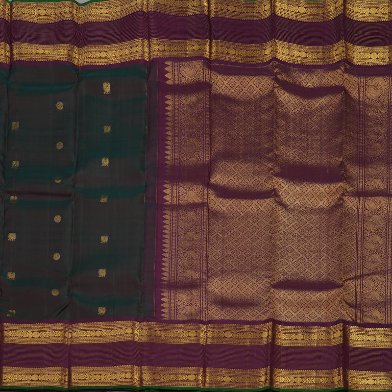 Hayagrivas Handloom Deep Manthalir Kanjivaram Silk Saree with Violet border KSBE5H10-3