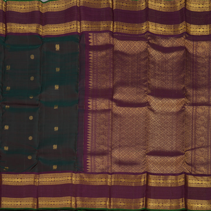 Hayagrivas Handloom Deep Manthalir Kanjivaram Silk Saree with Violet border KSBE5H10-3