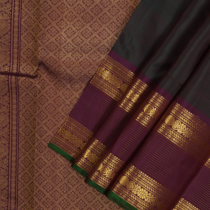 Hayagrivas Handloom Deep Manthalir Kanjivaram Silk Saree with Violet border KSBE5H10-3