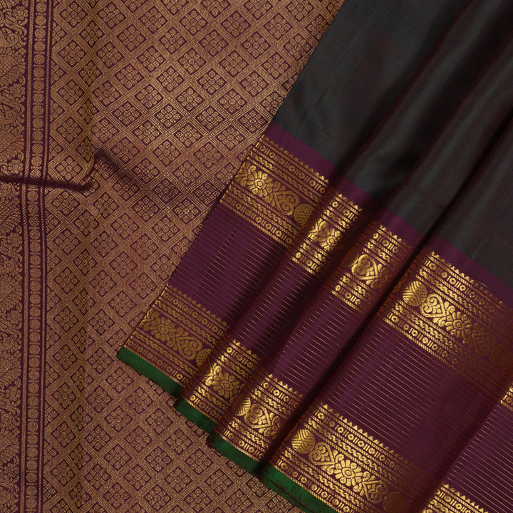 Hayagrivas Handloom Deep Manthalir Kanjivaram Silk Saree with Violet border KSBE5H10-3