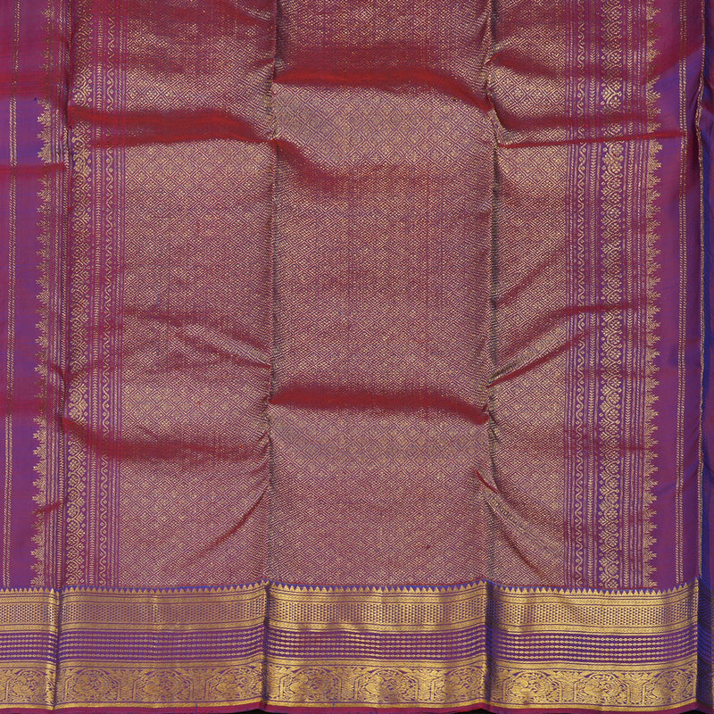 Hayagrivas Handloom Mayilkazhuthu Kanjivaram Silk Saree with Wine Purple border KSBE5H11-1