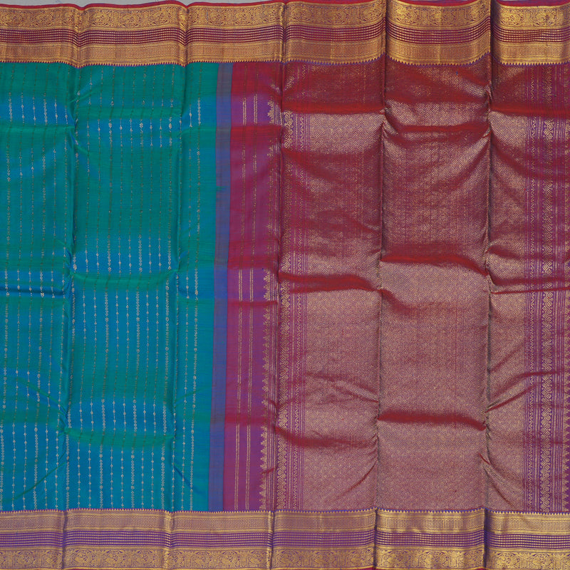 Hayagrivas Handloom Mayilkazhuthu Kanjivaram Silk Saree with Wine Purple border KSBE5H11-1