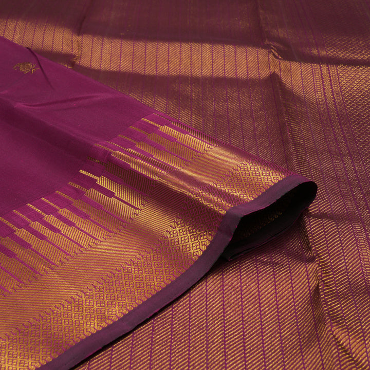 Hayagrivas Handloom Wine Purple Kanjivaram Silk Saree KSBE5H12-3