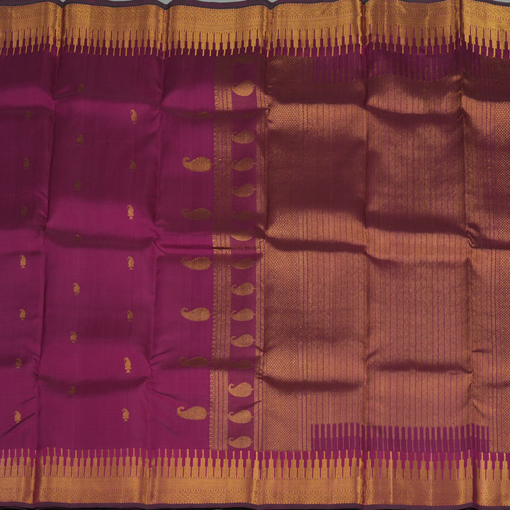 Hayagrivas Handloom Wine Purple Kanjivaram Silk Saree KSBE5H12-3