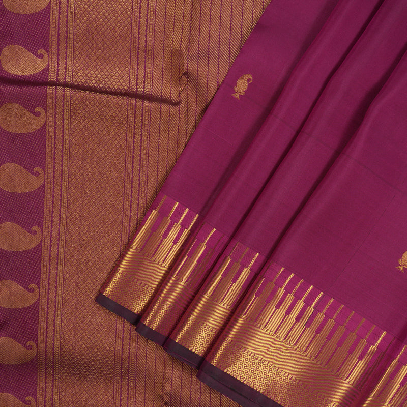 Hayagrivas Handloom Wine Purple Kanjivaram Silk Saree KSBE5H12-3