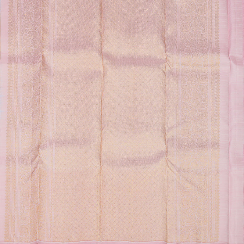 Hayagrivas Handloom Kanjivaram Powder Blue Silk Saree with Pastel Pink Border KSBE5H14-12