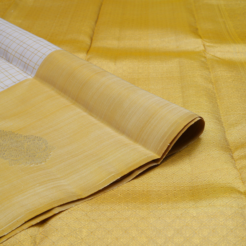 Hayagrivas Handloom Kanjivaram Half White Silk Saree with Sandal Border KSBE5H14-15