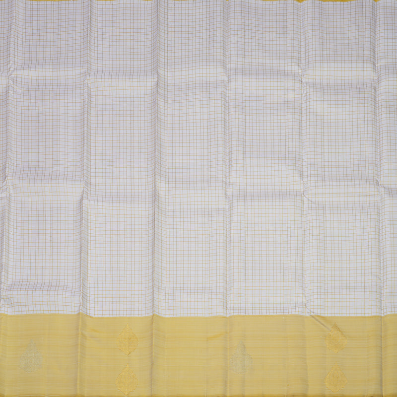 Hayagrivas Handloom Kanjivaram Half White Silk Saree with Sandal Border KSBE5H14-15