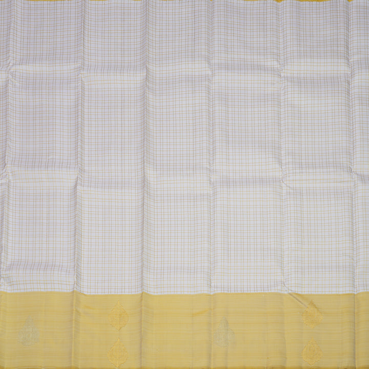 Hayagrivas Handloom Kanjivaram Half White Silk Saree with Sandal Border KSBE5H14-15