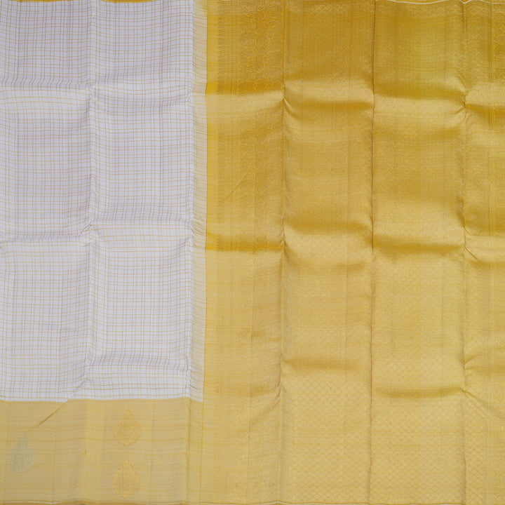 Hayagrivas Handloom Kanjivaram Half White Silk Saree with Sandal Border KSBE5H14-15