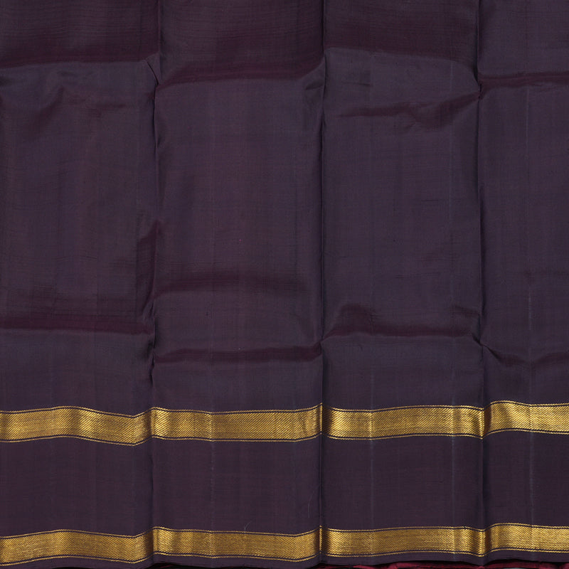 Hayagrivas Handloom Wine Maroon Kanjivaram Silk Saree with Deep Violet Border KSBE5H3-1