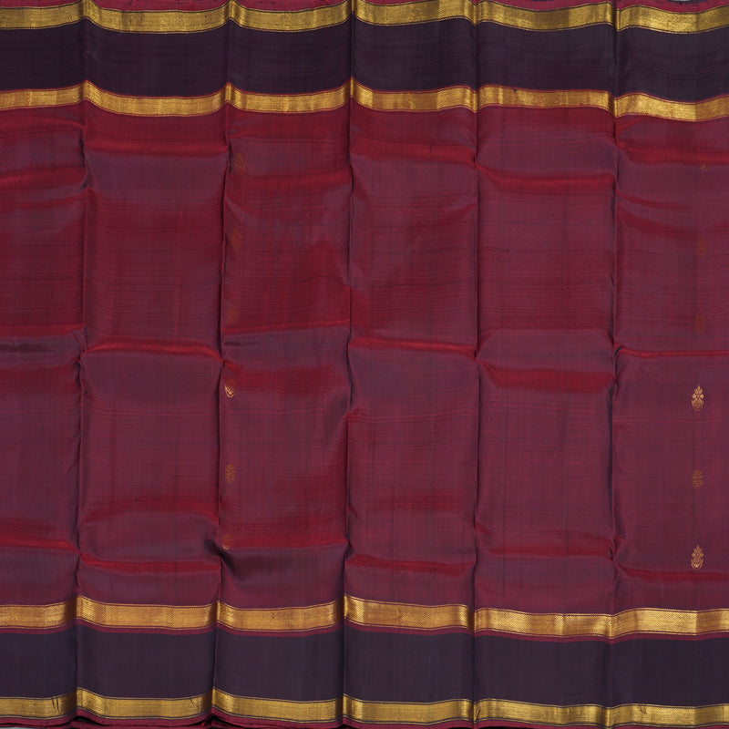 Hayagrivas Handloom Wine Maroon Kanjivaram Silk Saree with Deep Violet Border KSBE5H3-1