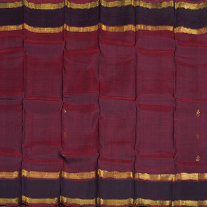 Hayagrivas Handloom Wine Maroon Kanjivaram Silk Saree with Deep Violet Border KSBE5H3-1