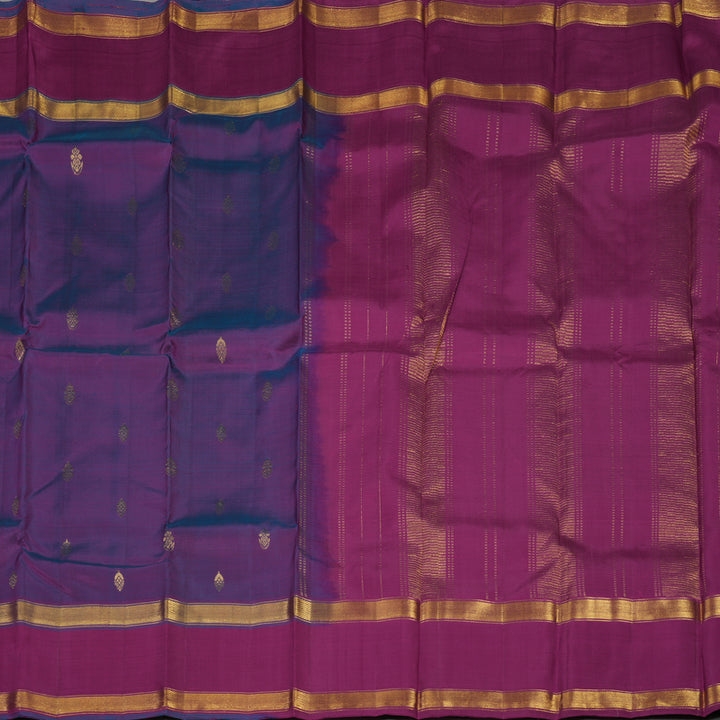Hayagrivas Handloom Dual Tone (Purple & Blue) Kanjivaram Silk Saree KSBE5H3-2