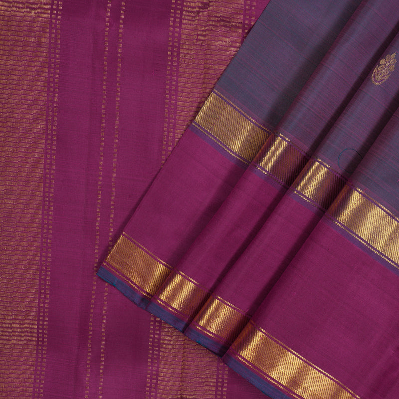 Hayagrivas Handloom Dual Tone (Purple & Blue) Kanjivaram Silk Saree KSBE5H3-2