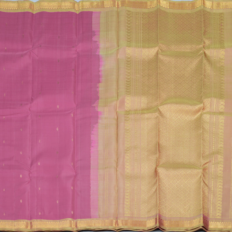 Hayagrivas Handloom Rose Pink Kanjivaram Silk Saree with Light Pista Green Border KSBE5H4-1