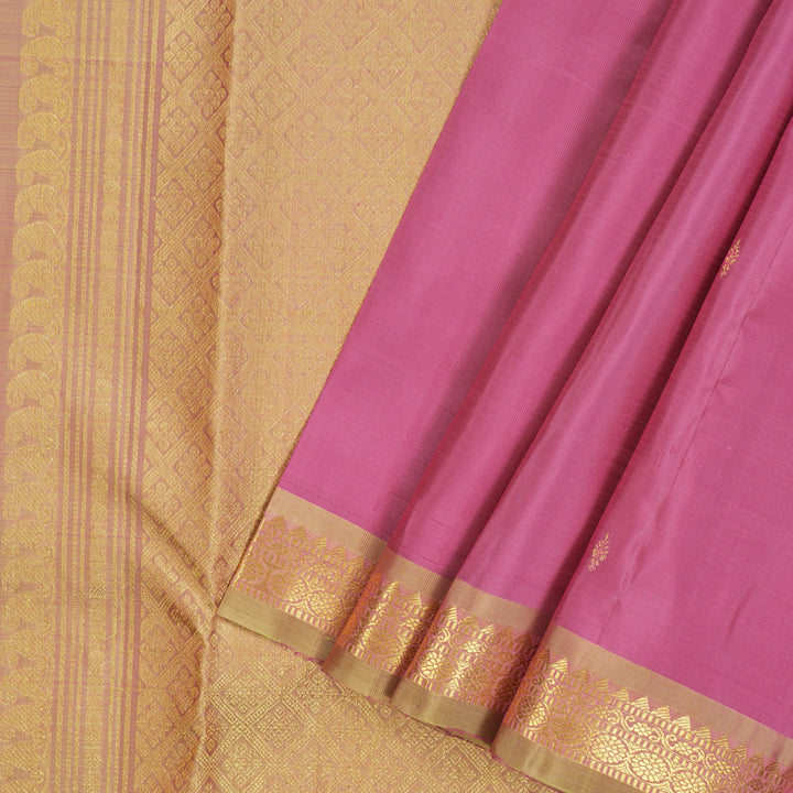 Hayagrivas Handloom Rose Pink Kanjivaram Silk Saree with Light Pista Green Border KSBE5H4-1