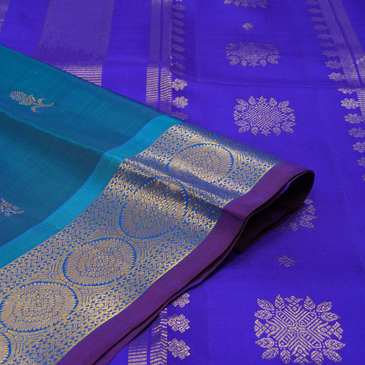 Hayagrivas Handloom Mayilkazhuthu Kanjivaram Silk Saree with Ananda Blue border KSBE5H6-29