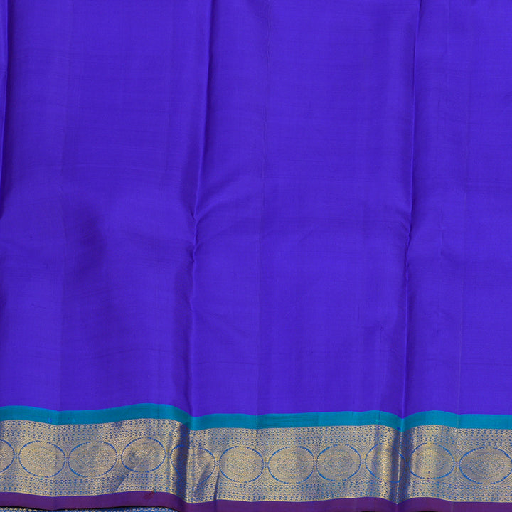 Hayagrivas Handloom Mayilkazhuthu Kanjivaram Silk Saree with Ananda Blue border KSBE5H6-29