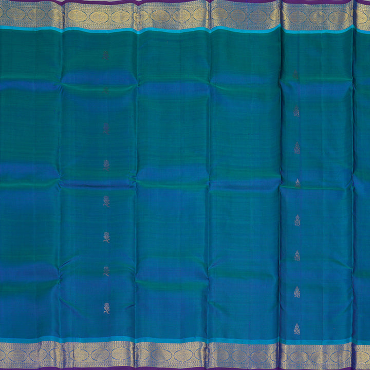 Hayagrivas Handloom Mayilkazhuthu Kanjivaram Silk Saree with Ananda Blue border KSBE5H6-29