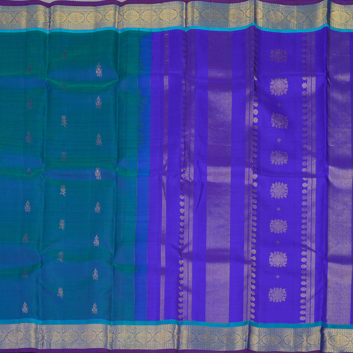 Hayagrivas Handloom Mayilkazhuthu Kanjivaram Silk Saree with Ananda Blue border KSBE5H6-29