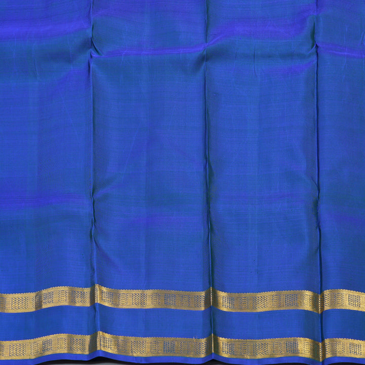 Hayagrivas Handloom Peacock Blue Kanjivaram Silk Saree KSBE5H9-2