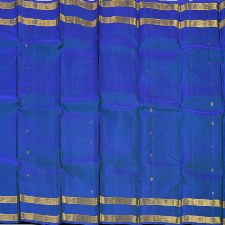Hayagrivas Handloom Peacock Blue Kanjivaram Silk Saree KSBE5H9-2