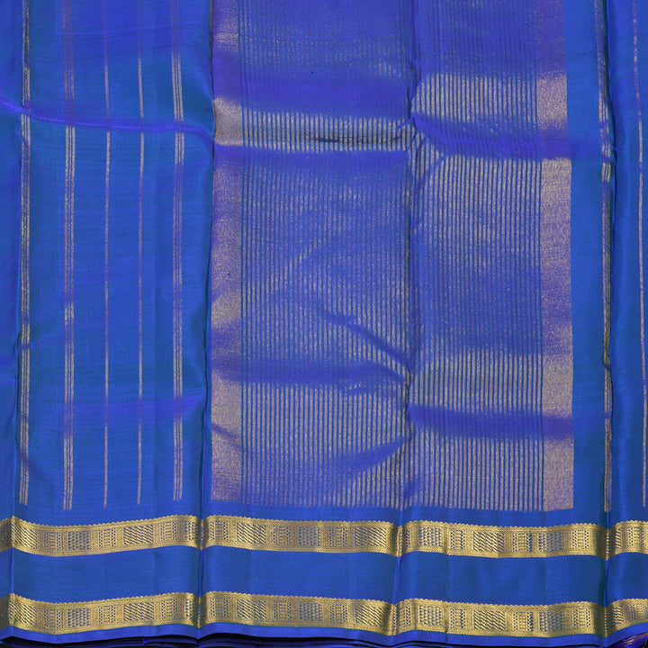 Hayagrivas Handloom Peacock Blue Kanjivaram Silk Saree KSBE5H9-2