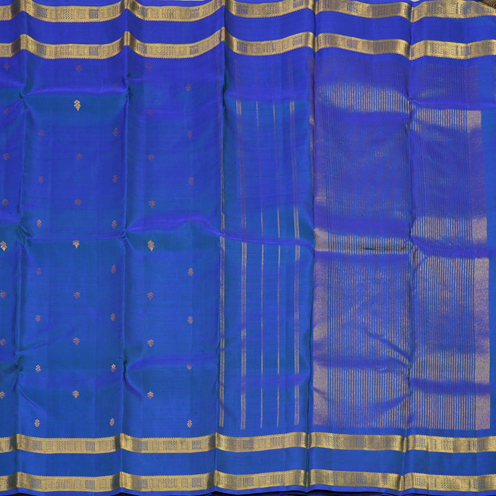 Hayagrivas Handloom Peacock Blue Kanjivaram Silk Saree KSBE5H9-2