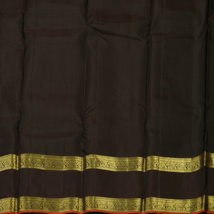 Hayagrivas Handloom Dark Teal Kanjivaram Silk Saree with Deep Jamun Shade KSBE5H9-6
