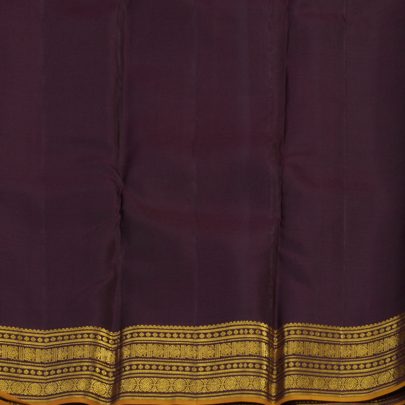 Hayagrivas Handloom Sampanga Yellow Kanjivaram Silk Saree with Kanchana Brown Border KSBE62L5-2