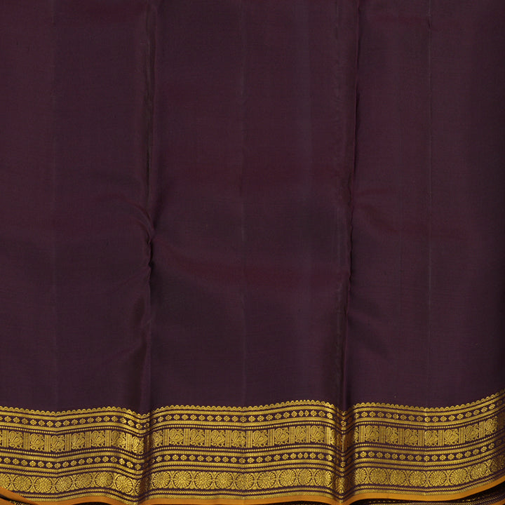Hayagrivas Handloom Sampanga Yellow Kanjivaram Silk Saree with Kanchana Brown Border KSBE62L5-2