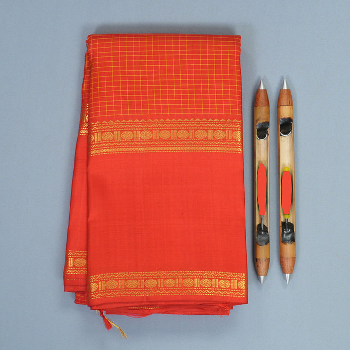 Hayagrivas Handloom Red Kanjivaram Silk Saree KSBE65L4-1