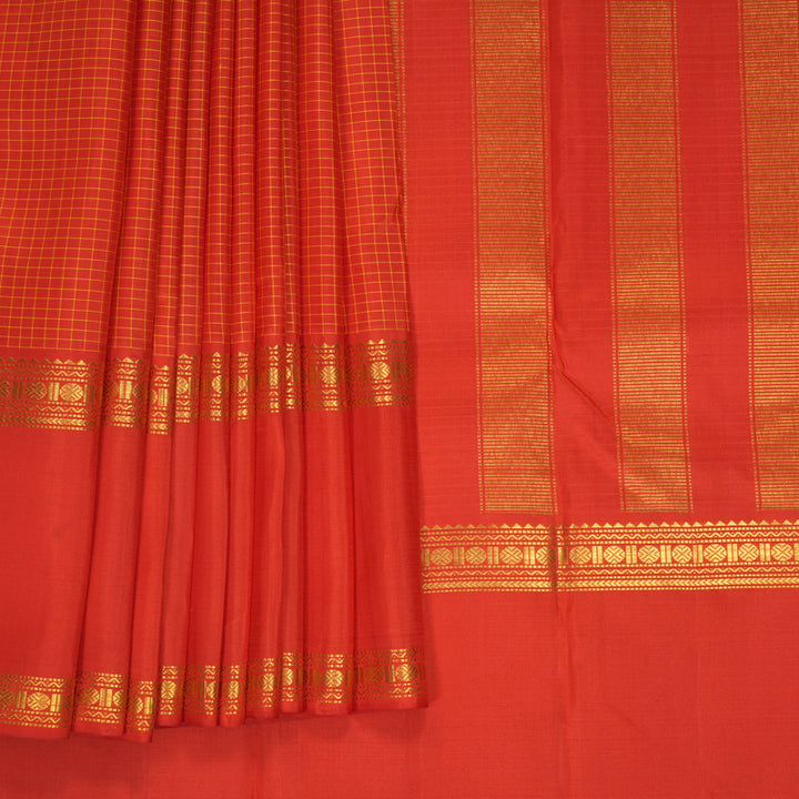 Hayagrivas Handloom Red Kanjivaram Silk Saree KSBE65L4-1