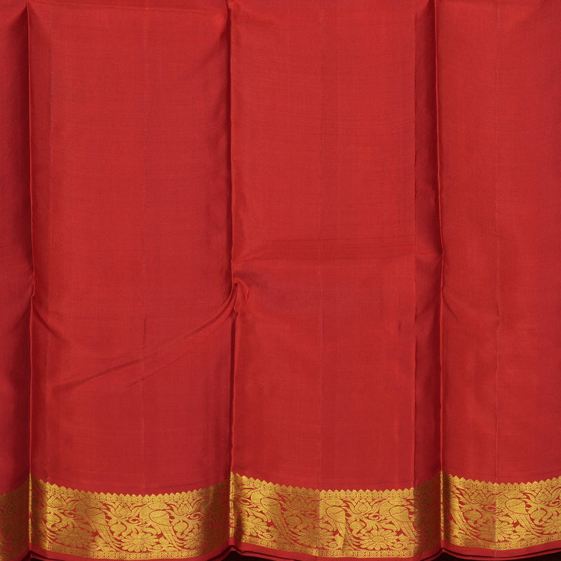 Hayagrivas Handloom MS Blue Kanjivaram Silk Saree with Red Border KSBE65L7-4